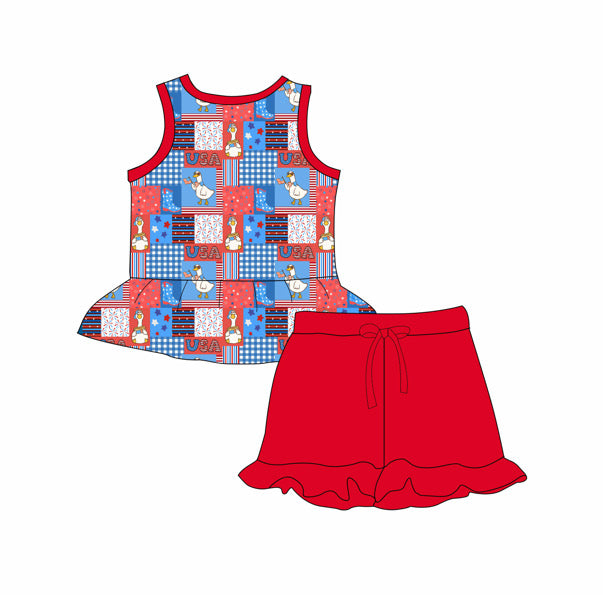 Red White & Goose Ruffle Set