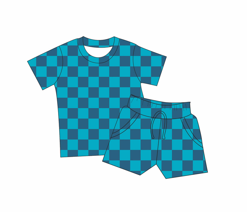 Blue Checkered 2pc set