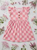 Pink Checkered Twirl dress