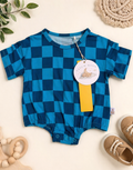 Blue Checkered Bubble Onsie